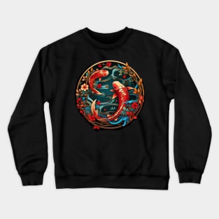 Serene Koi Harmony Circle Crewneck Sweatshirt